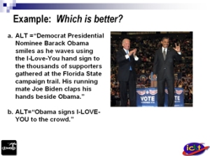 Presentation page where I used Obama's 1-4-3 sign as example